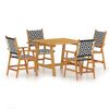 vidaXL 5 pcs conjunto de jantar para jardim madeira de ac&aacute;cia maci&ccedil;a