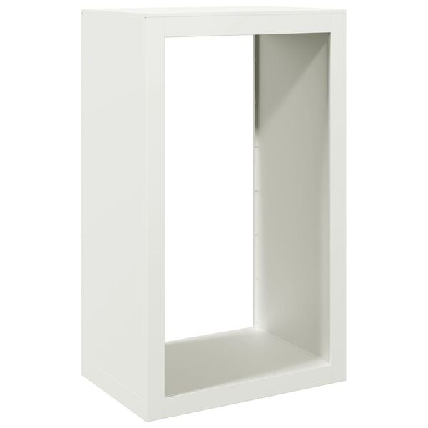 vidaXL Suporte para lenha 60x40x100 cm a&ccedil;o branco