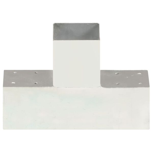 vidaXL Base para poste em forma de T 91x91 mm metal galvanizado