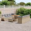 vidaXL Conjunto de Sof&aacute; de Jardim 11 pcs Bege Rattan Sint&eacute;tico