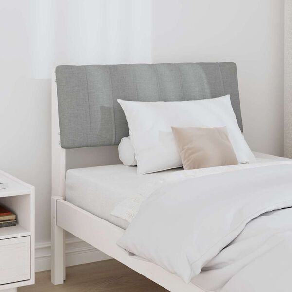 vidaXL Cabeceira estofada Cinzento-claro 75 cm