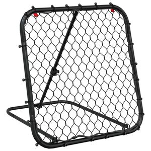 vidaXL Rede de ressalto de futebol ajust&aacute;vel 84x73x60-80 cm a&ccedil;o preto