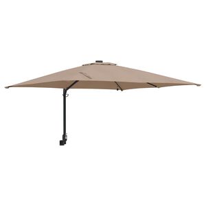vidaXL Guarda-sol de Jardim com luzes de tira LED Cinzento-acastanhado