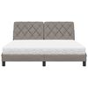 vidaXL Cama com colch&atilde;o 160x200 cm tecido castanho-acinzentado