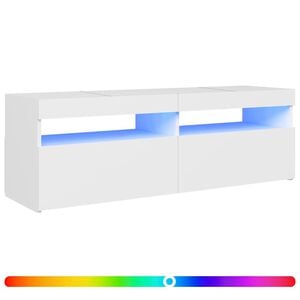 vidaXL M&oacute;vel de TV com luzes LED 120x35x40 cm branco
