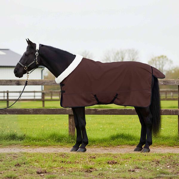 vidaXL Cobertor de Cavalo Marrom Escuro Completo 135 cm Fleece polar