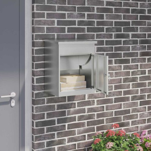 vidaXL Caixa para entrega de pacotes com porta Preto 47.5 x 38 x 59 cm