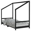 vidaXL Estrutura de cama infantil 90x190 cm pinho maci&ccedil;o preto