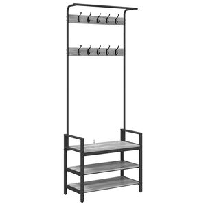 vidaXL Cabideiro Cinza Sonoma 75 x 34 x 184 cm Madeira processada