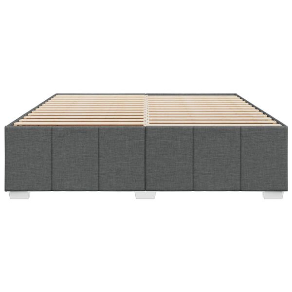 vidaXL Estrutura de cama sem colch&atilde;o 180x200 cm tecido cinzento-escuro