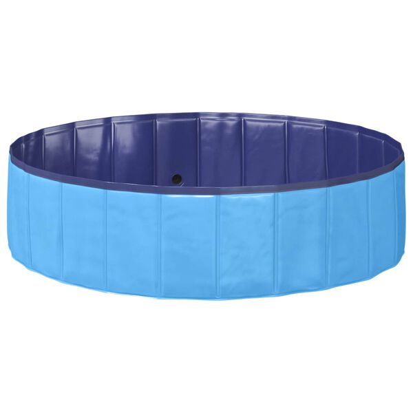 vidaXL Piscina Dobr&aacute;vel para C&atilde;es Azul 120 x 120 x 30 cm PVC