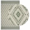 vidaXL Tapete de &Aacute;rea OLITE Natural e Verde 160 x 230 cm PET