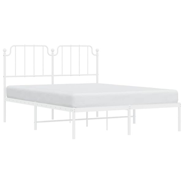vidaXL Estrutura de cama com cabeceira 150x200 cm metal branco