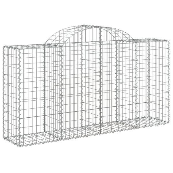 vidaXL Cestos gabião arqueados 10 pcs 200x50x100/120 ferro galvanizado