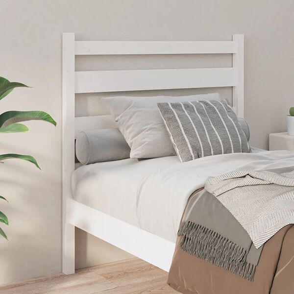 vidaXL Cabeceira de cama 106x4x100 cm pinho maci&ccedil;o branco