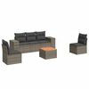 vidaXL 6 pcs conjunto sof&aacute;s de jardim com almofad&otilde;es vime cinzento
