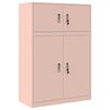 vidaXL Arm&aacute;rio de arruma&ccedil;&atilde;o 2 unid. Rosa 90 x 40 x 130 cm A&ccedil;o