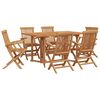 vidaXL Conjunto de Jantar para Jardim 7 unid. Castanho