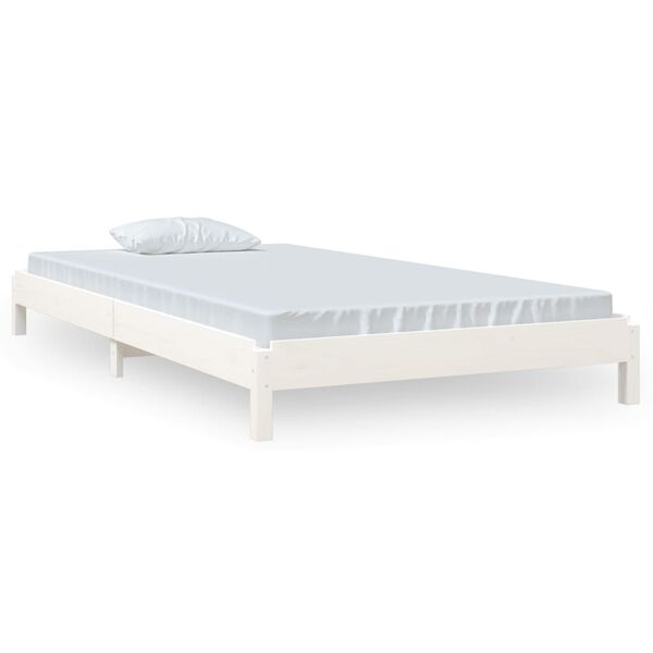 vidaXL Cama empilh&aacute;vel 80x200 cm madeira de pinho maci&ccedil;a branco