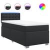 vidaXL Cama com molas/colch&atilde;o 90x190 cm couro artificial preto