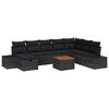 vidaXL Conjunto de Sof&aacute; de Jardim 9 unid. Preto Rattan Sint&eacute;tico