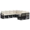 vidaXL Conjunto de Sof&aacute; de Jardim 8 unid. 8-N&uacute;mero de lugares Preto