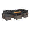 vidaXL 8 pcs conjunto sof&aacute;s de jardim c/ almofad&otilde;es vime PE cinzento