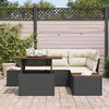 vidaXL Conjunto de Sof&aacute; de Jardim 5 pcs Preto Rattan Sint&eacute;tico