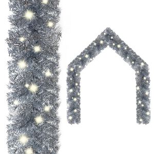 vidaXL Grinalda de Natal com luzes LED 10 m prateado