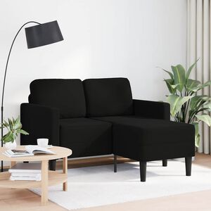 vidaXL Sof&aacute; 2 lugares com Chaise em L 125 cm tecido preto