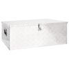 vidaXL Caixa de arruma&ccedil;&atilde;o 100x55x37 cm alum&iacute;nio prateado