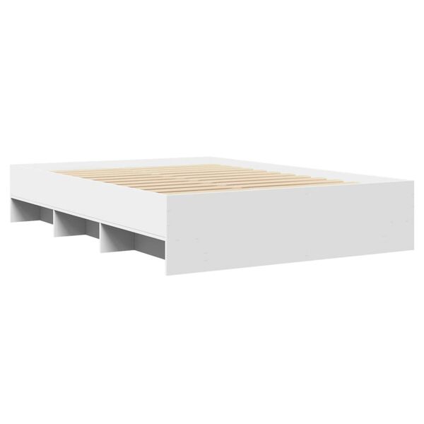 vidaXL Estrutura de cama 140x190 cm derivados de madeira branco