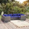 vidaXL 6 pcs conjunto lounge de jardim c/ almofadões vime PE cinzento