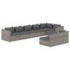 vidaXL 8 pcs conjunto lounge de jardim c/ almofad&otilde;es vime PE cinzento