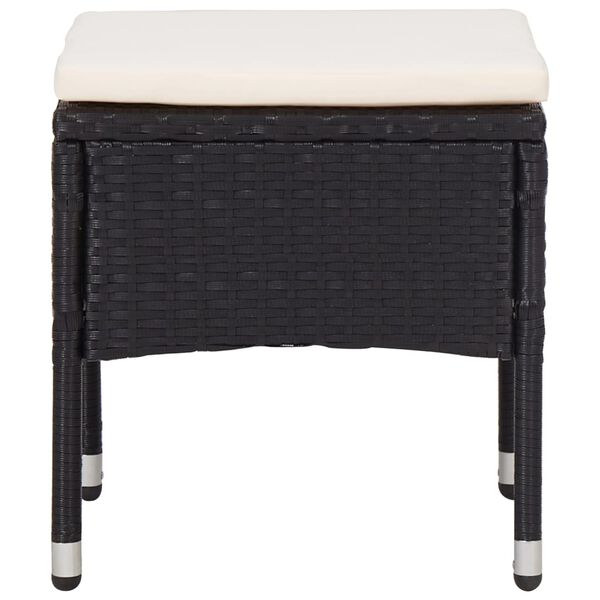 vidaXL 5 pcs conjunto jantar p/ exterior vime PE e vidro preto