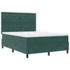 vidaXL Cama Box com colch&atilde;o Verde Escuro 140 x 200 cm Veludo