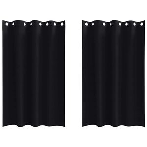 vidaXL Cortinas Blackout com Argolas 2 unid. Preto 175 x 140 cm