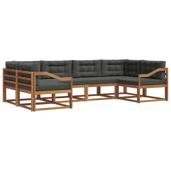 vidaXL Conjunto de Sof&aacute;s para Exterior 6 pcs Natural e Antracite