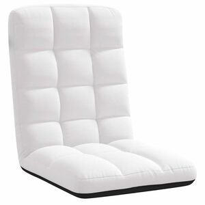 vidaXL Cadeira de piso dobr&aacute;vel 71x51x62 cm tecido branco