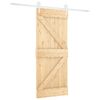 vidaXL Porta Deslizante Natural e Branco 80 x 210 cm