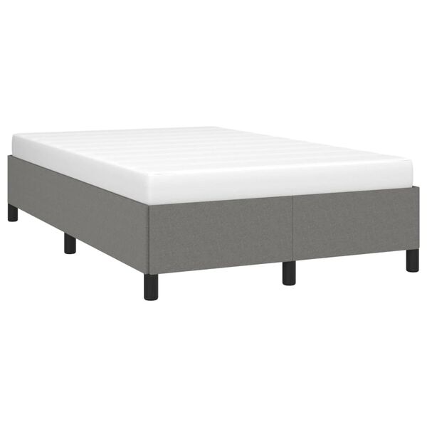 vidaXL Estrutura de cama sem colch&atilde;o 120x200 cm tecido cinzento-escuro