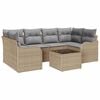 vidaXL Conjunto de Sof&aacute; de Jardim Bege 55 x 55 x 37 cm vime PE