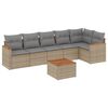 vidaXL 7 pcs conjunto de sof&aacute;s p/ jardim com almofad&otilde;es vime PE bege