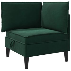 vidaXL Sof&aacute; com Armazenamento Verde-Escuro Veludo