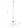 vidaXL Candeeiro suspenso industrial 58 cm E27 branco