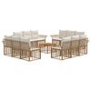 vidaXL Conjunto de Sof&aacute;s para Exterior 13 pcs Natural e Branco Creme