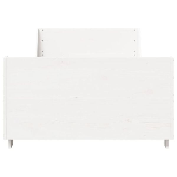 vidaXL Cama sem colch&atilde;o 100x200 cm madeira de pinho maci&ccedil;a branco