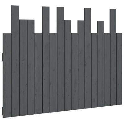 vidaXL Cabeceira de parede 108x3x80 cm madeira de pinho maciça cinza