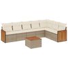 vidaXL 8 pcs conjunto de sof&aacute;s p/ jardim com almofad&otilde;es vime PE bege