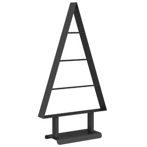 vidaXL &Aacute;rvore de Natal de metal Preto 60 cm A&ccedil;o